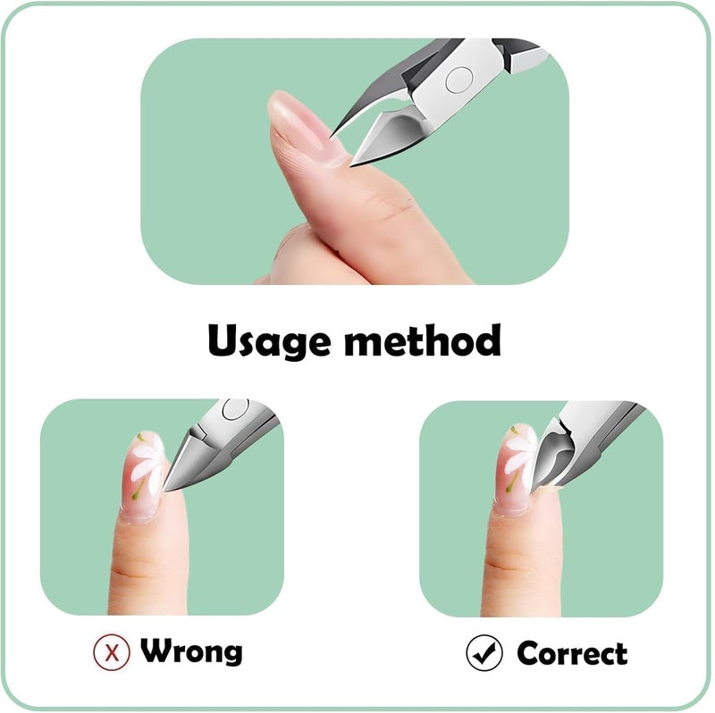 Criyar Fine Edge Cuticle Trimmer & Nippers, Scissors, Silicone Handle Nail Tools for Precise Removal, Durable Washable Cuticle Cutter & Remover & Pusher Nail Clippers (Rose+Pusher 1Set) - Image 4